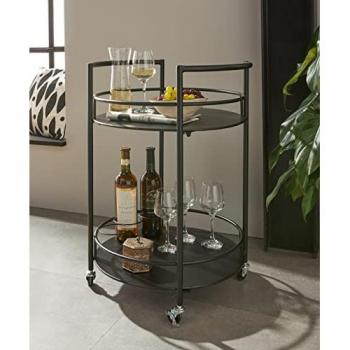 Praktischer Rollwagen aus Metall, schwarz, Ø 46 x 69 cm