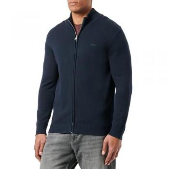 S.Oliver Strickjacke mit Label-Stitching Modell 'STAND JACKET'