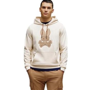 Psycho Bunny Ryder Hooded Cap Style, White & Grey, Small Male