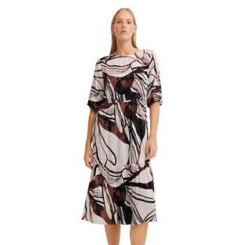 Leichtes Sommerkleid in Rostton – Bugatti Design, Volants & Teilungsnähten