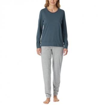 Schiesser Schlafanzug »Casual Essentials«, (2 tlg.), mit gestreifter Hose