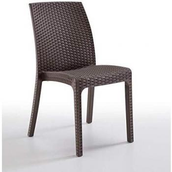 Sedia impilabile rattan giardino ristorante bar esterno Virginia Bica Colore: Marrone