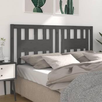 JINLEFU Cabecero moderno madera maciza de pino gris 206x4x100 cm