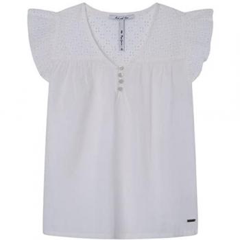 Camiseta Blanca Hilary con Mangas Mariposa