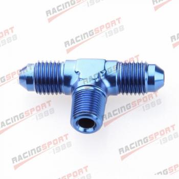 Raccord T Flare 4AN AN4 AN-4 1/8 NPT noir/bleu