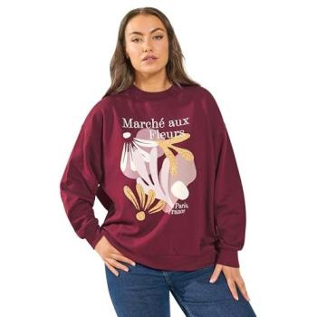 Women's Burgundy Marche Aux Fleurs Logo T‑Shirt