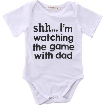 Summer Cotton Newborn Infant Baby Jumpsuit with Letter Design
