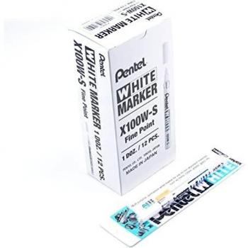 12 x Pentel Lackmarker 1,0mm Rundspitze weiß