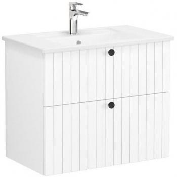 Mueble Root para baño, lavabo incluido, 80x67x46 cm, acabado blanco mate