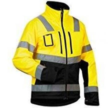Blaklader Warnjacke Softshell, gelb schwarz, Größe L