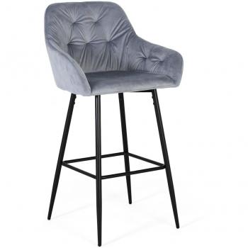 Ensemble de Tabourets en Velours et Métal