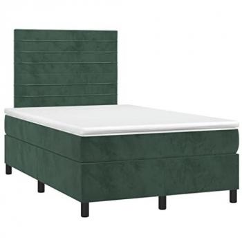 Giroletto a Molle con Materasso Verde Scuro 120x200 cm in Velluto