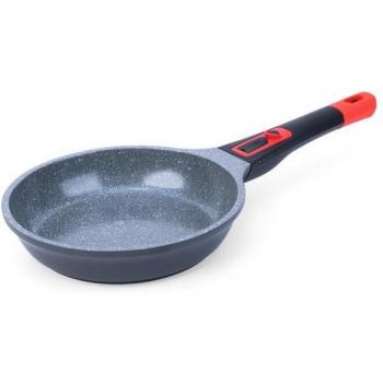 Bratpfanne KING Click-Grip, schwarz (schwarz, rot), Ø:20cm, Pfannen, Induktion, abnehmbarer Griff