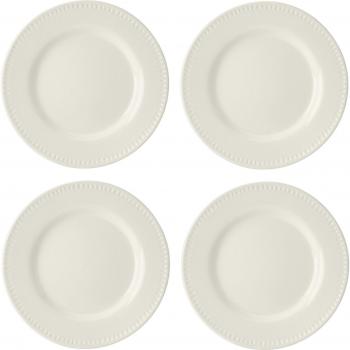 Set di Piatti Fondi per Microonde e Lavastoviglie, 21 cm, Crema