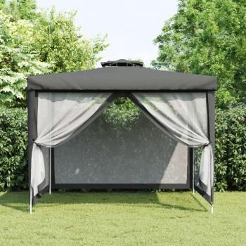 Gazebo Doppio Tetto 3x3 m Antracite