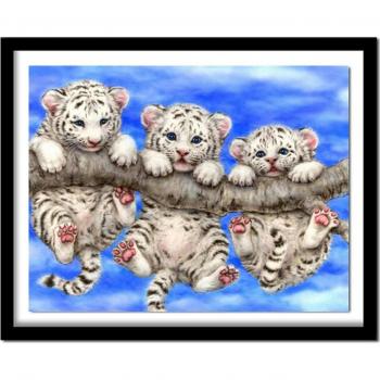 Broderie Tigre Lumineuse – Art Réciproque 20x30 cm