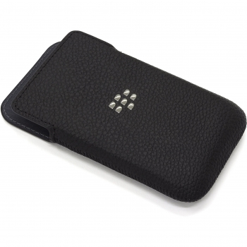 Black Leather BlackBerry Classic Sleeve – Black