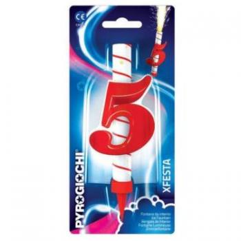 Candela Fontana Compleanno Numero 5 Rosso Pyrogiochi