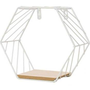 Hexagonal Iron Wall-mounted Storage Shelf