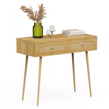 VonHaus Rattan Drawer Dressing Table
