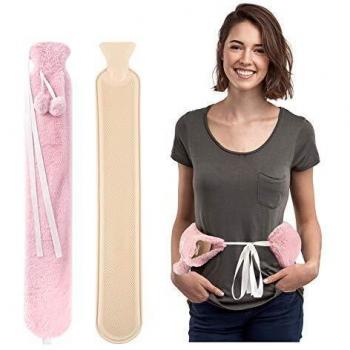 Wärmflasche mit langem Design und Haltegurt