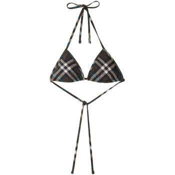 Burberry Women's Green Check Halter Bikini Top | XS
