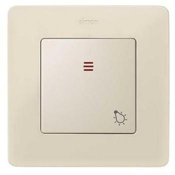 Tecla Simon 82 Pulsador Luz Luminoso Marfil Individual con Visor