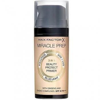 Max Factor Miracle Prep 3in1 Beauty Protect Primer, mit LSF und schützt vor UVA/UVB Strahlen, 30 ml