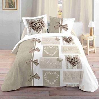 Housse de Couette Douceur 240x260 cm avec Deux Taies