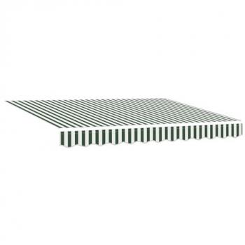 Vidaxl Marquise LED 300x250 cm, Récupération Tissu Vert-Blanc