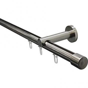 Gardinenstangen Set, 1-läufig, Wandmontage, Metall, 160 cm