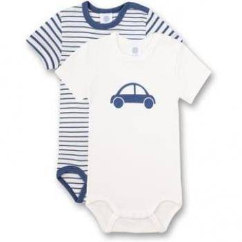 Body Sanetta 2 pezzi bianco con disegno auto