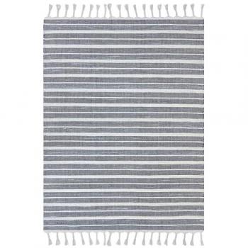 Tappeto Bademli 160 x 230 cm a righe blu in tessuto sintetico