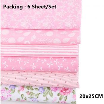 Multi Purpose Nordic Style Floral Cotton Patchwork Fabric (6Pcs/7Pcs)