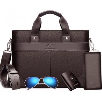 Ensemble Deux Sacs À Main et Mallette en Cuir