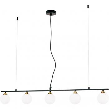 Black Snowwhite Five-Bulb Pendant Light