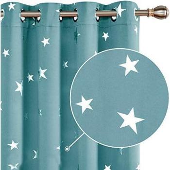 Tende Isolanti con Stampa Stellare 117x214 cm Azzurro