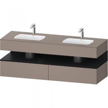 Duravit Qatego Einbauwaschtisch mit Eichenunterbau, 160cm, Doppelwaschtisch