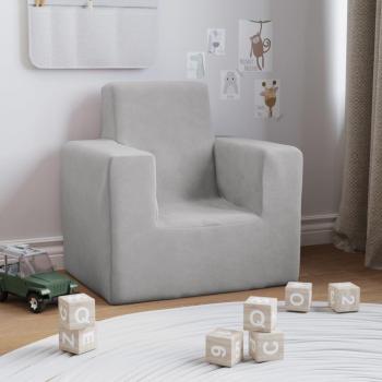 Canapé pour enfants peluche douce gris clair 341834 vidaXL