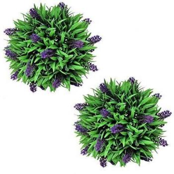 2-Pack Artificial Boxwood Balls w/ Lavender 28 cm by vidaXL