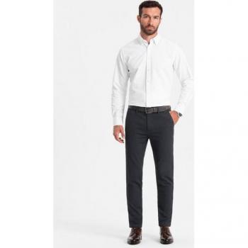 Ombre Clothing Herren-Chino Grau – klassische strukturierte Hose