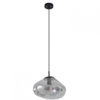 Lampada Lindby Lelia grigio fumo in vetro