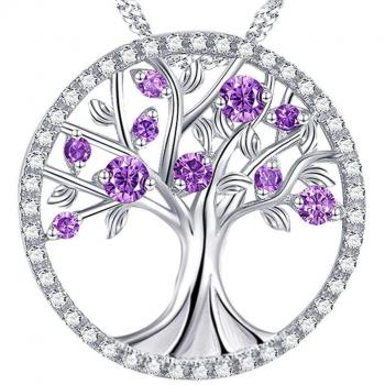 Olivia Dora Women's LC Purple Tree of Life Necklace