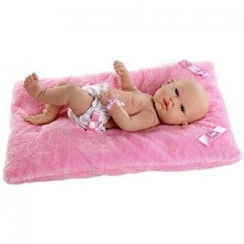 Muñeco Nadyn con cojín, 42 cm, Rosa, con elementos de Swarovski