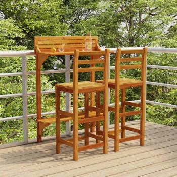 Table et Tabourets de Terrasse Acacia – Pack 3 pcs