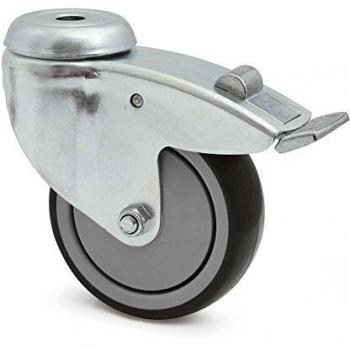 Rueda giratoria Agila con aro de goma y freno