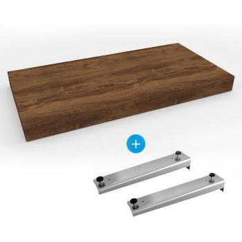 Egger Charleston Dark Oak Floating Basin Stand 120×8×50 cm + Dual Dolce Fixings (DO12050DT‑FIX1)