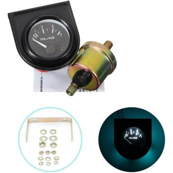 52mm Universal Black Oil Pressure Gauge 0-7 kg/cm with White LED Light