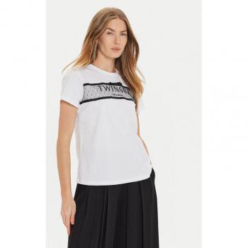 Polo & T‑shirt Duo – Twinset bianco, taglia XXS, balza tulle