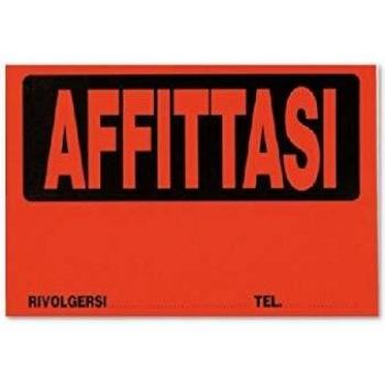 CARTELLO AFFITTASI FLUO 22X32 CM